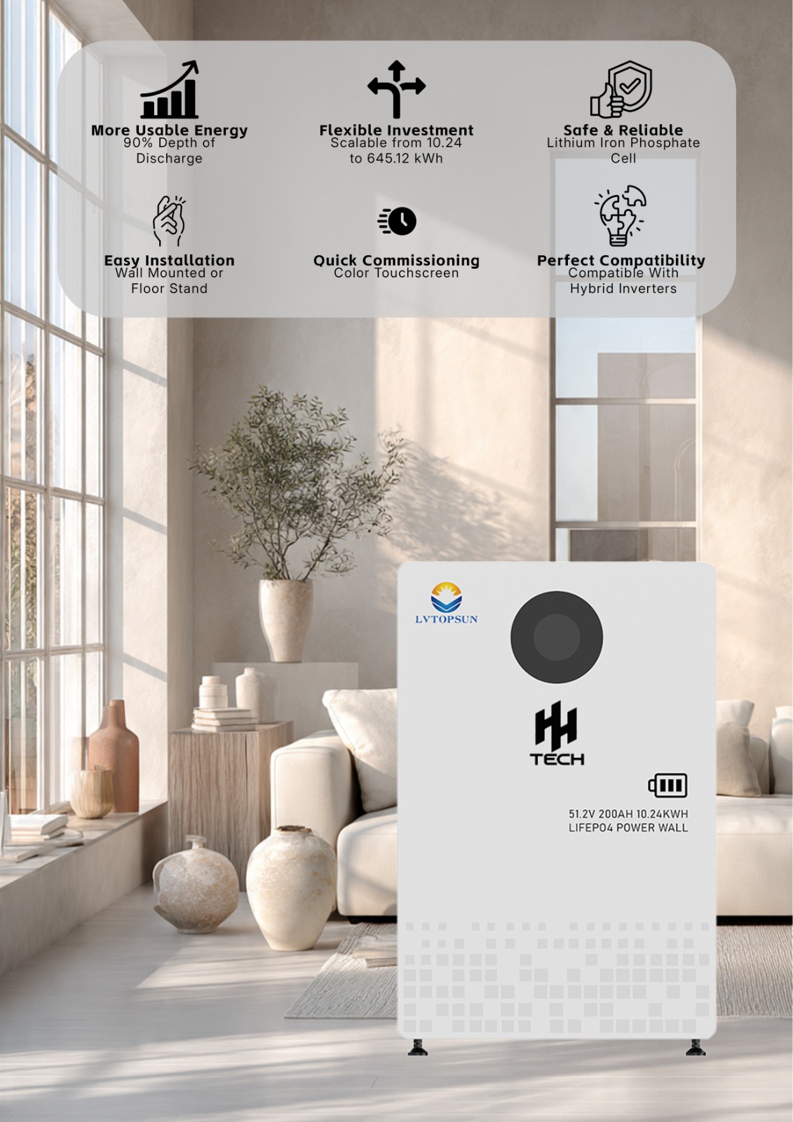 51.2V – 200Ah (G3-Series) HH-Tech Lithium Battery - Image 2